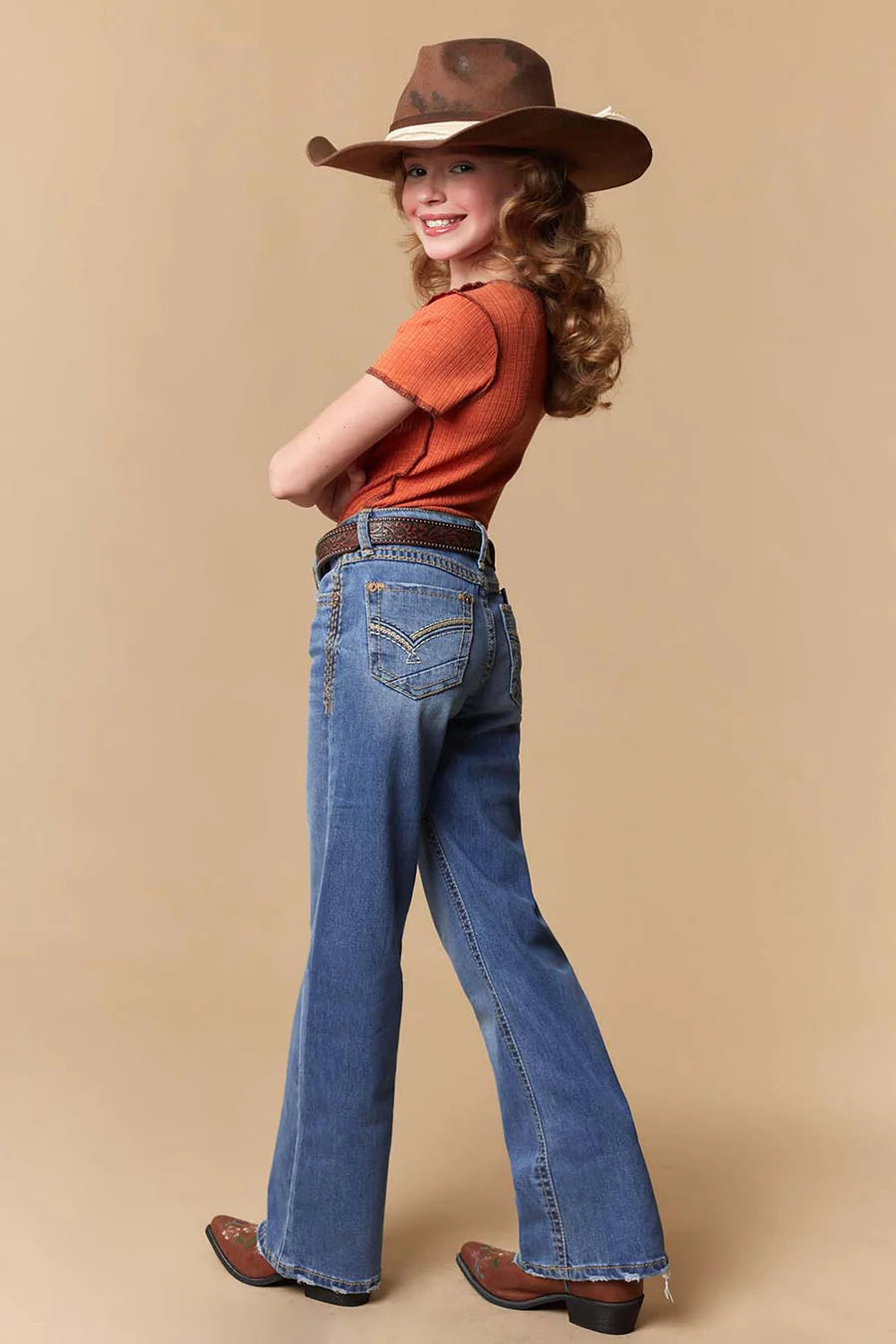 Sexy Couture - Jeans anchos con bordado ligero para niña - W242-TS-K