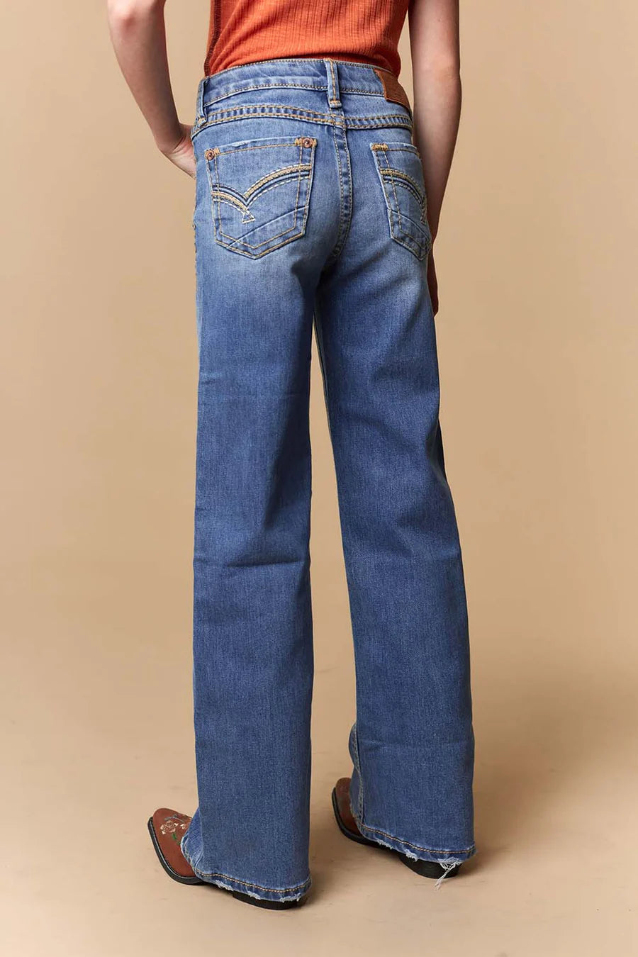 Sexy Couture - Jeans anchos con bordado ligero para niña - W242-TS-K