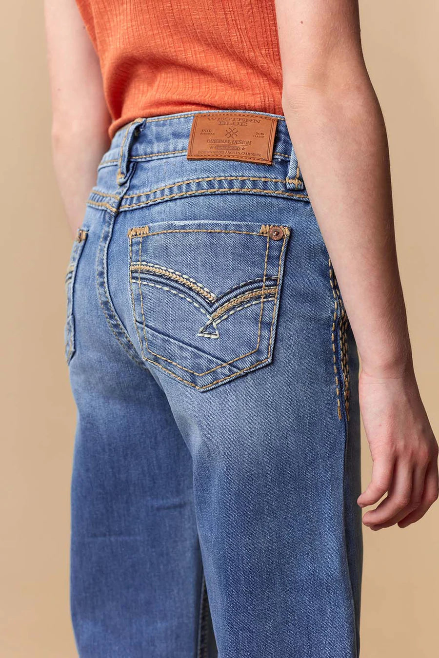 Sexy Couture - Jeans anchos con bordado ligero para niña - W242-TS-K