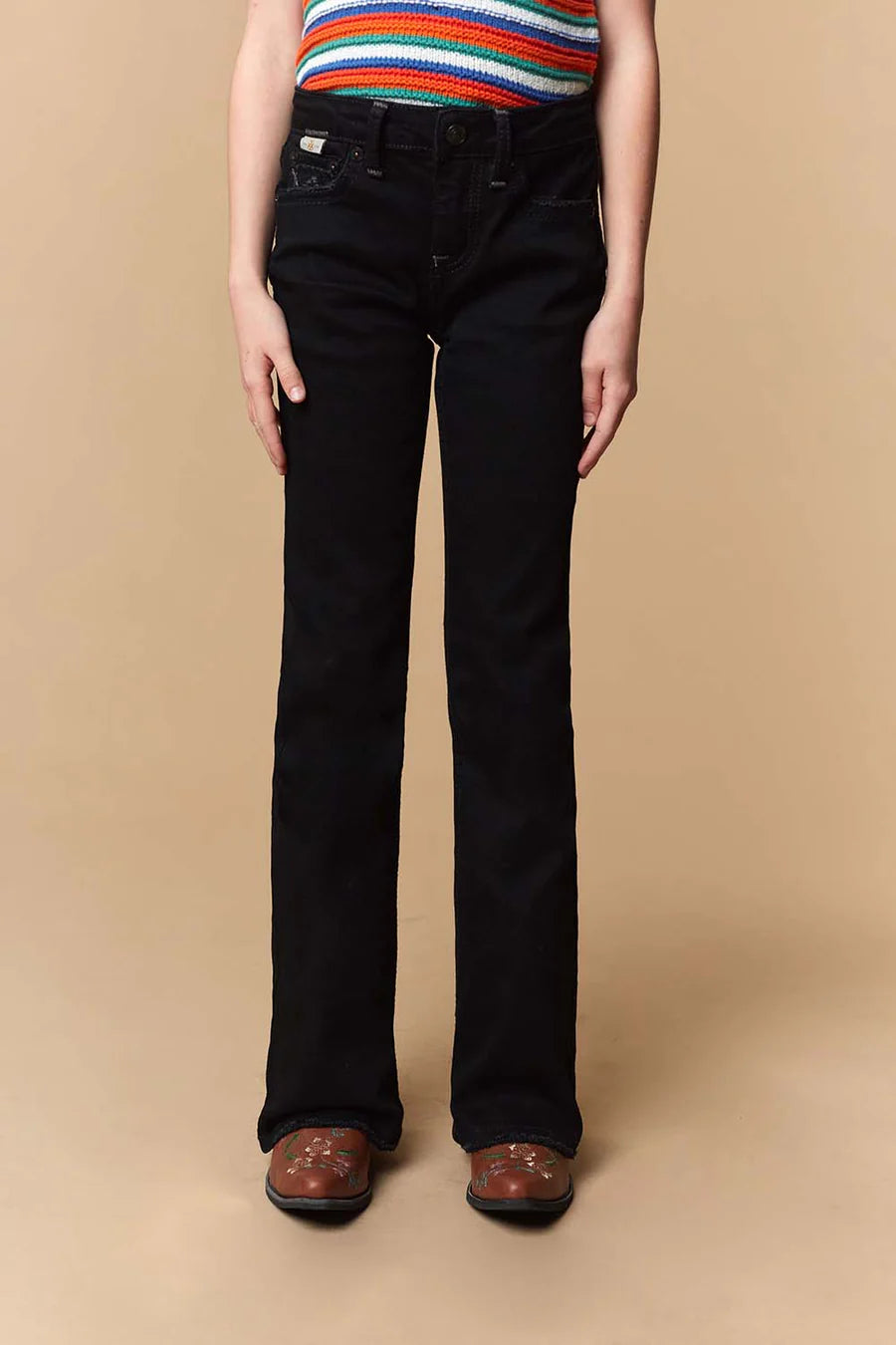 Sexy Couture - Jeans de pierna ancha con bordado ligero para niña - W244-PB-K