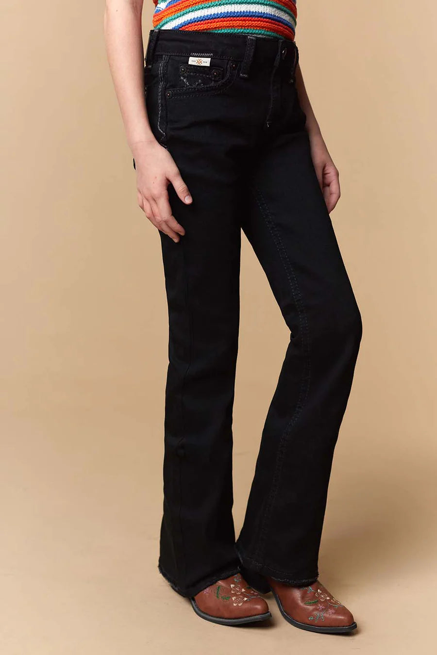 Sexy Couture - Jeans de pierna ancha con bordado ligero para niña - W244-PB-K