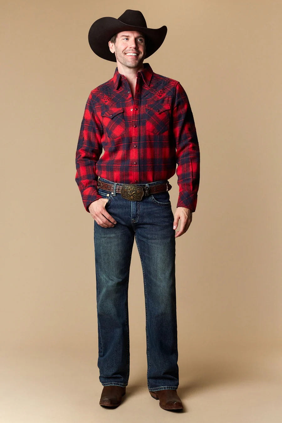Western Blue - Jeans rectos de vaquero para hombre - WB-625