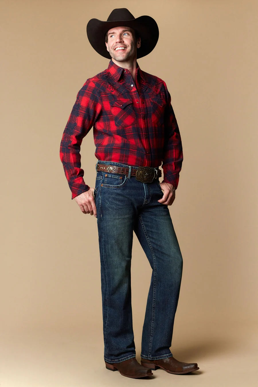 Western Blue - Jeans rectos de vaquero para hombre - WB-625