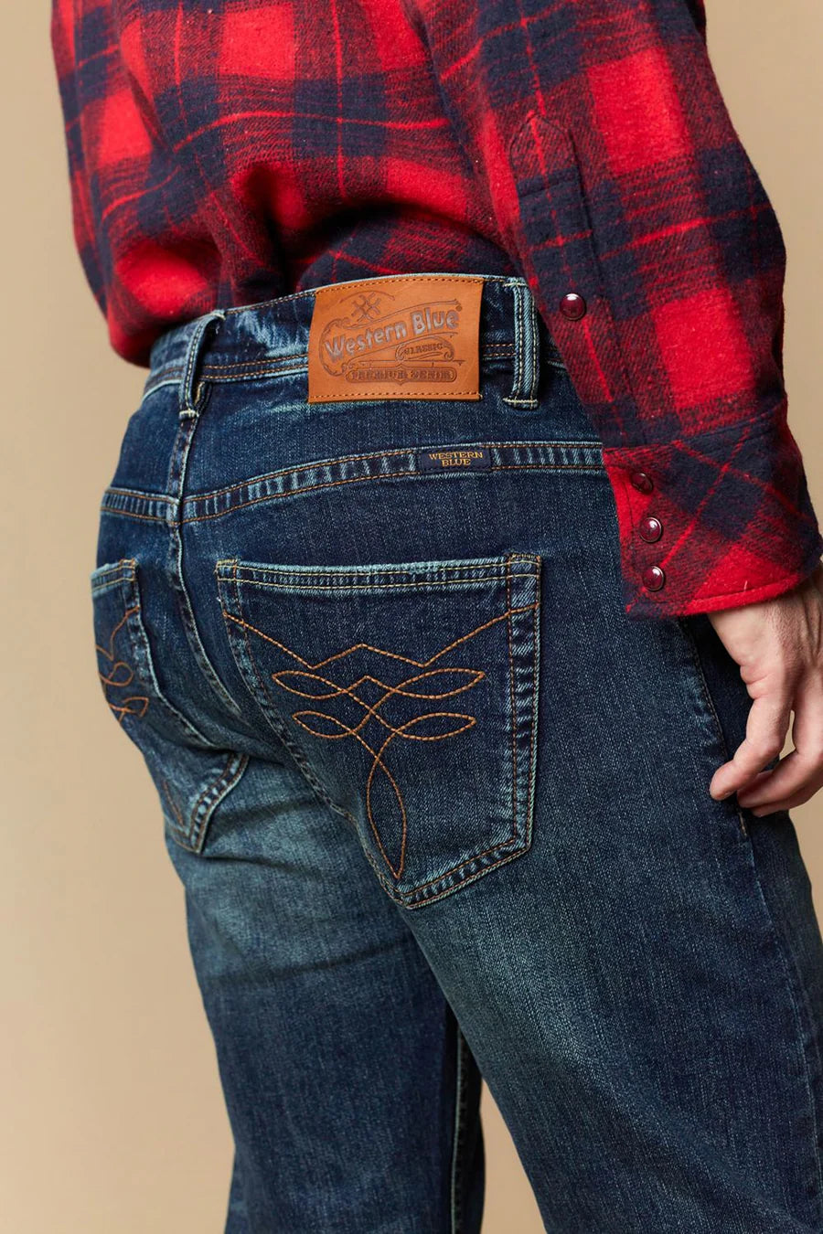 Western Blue - Jeans rectos de vaquero para hombre - WB-625
