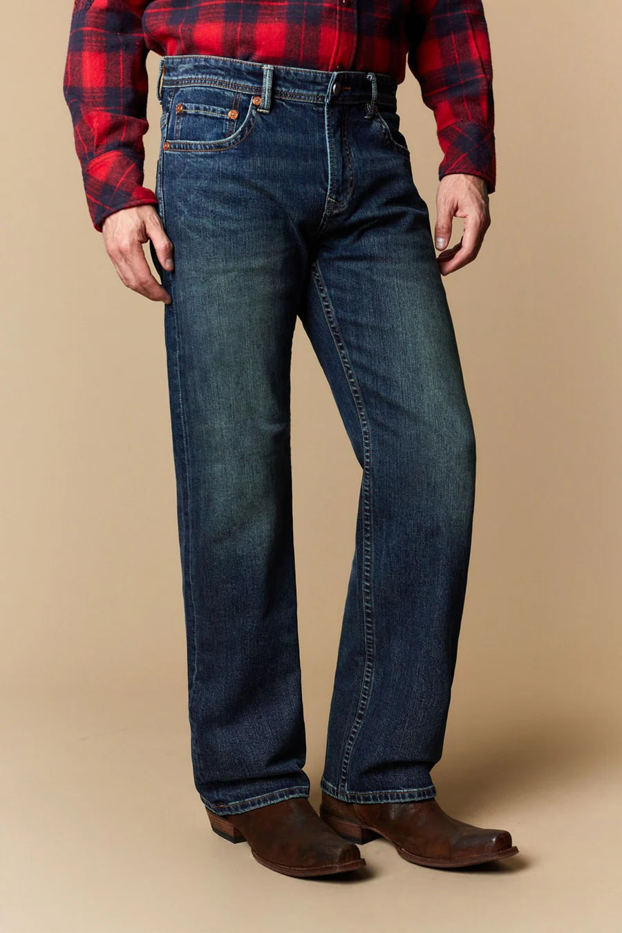 Western Blue - Jeans rectos de vaquero para hombre - WB-625