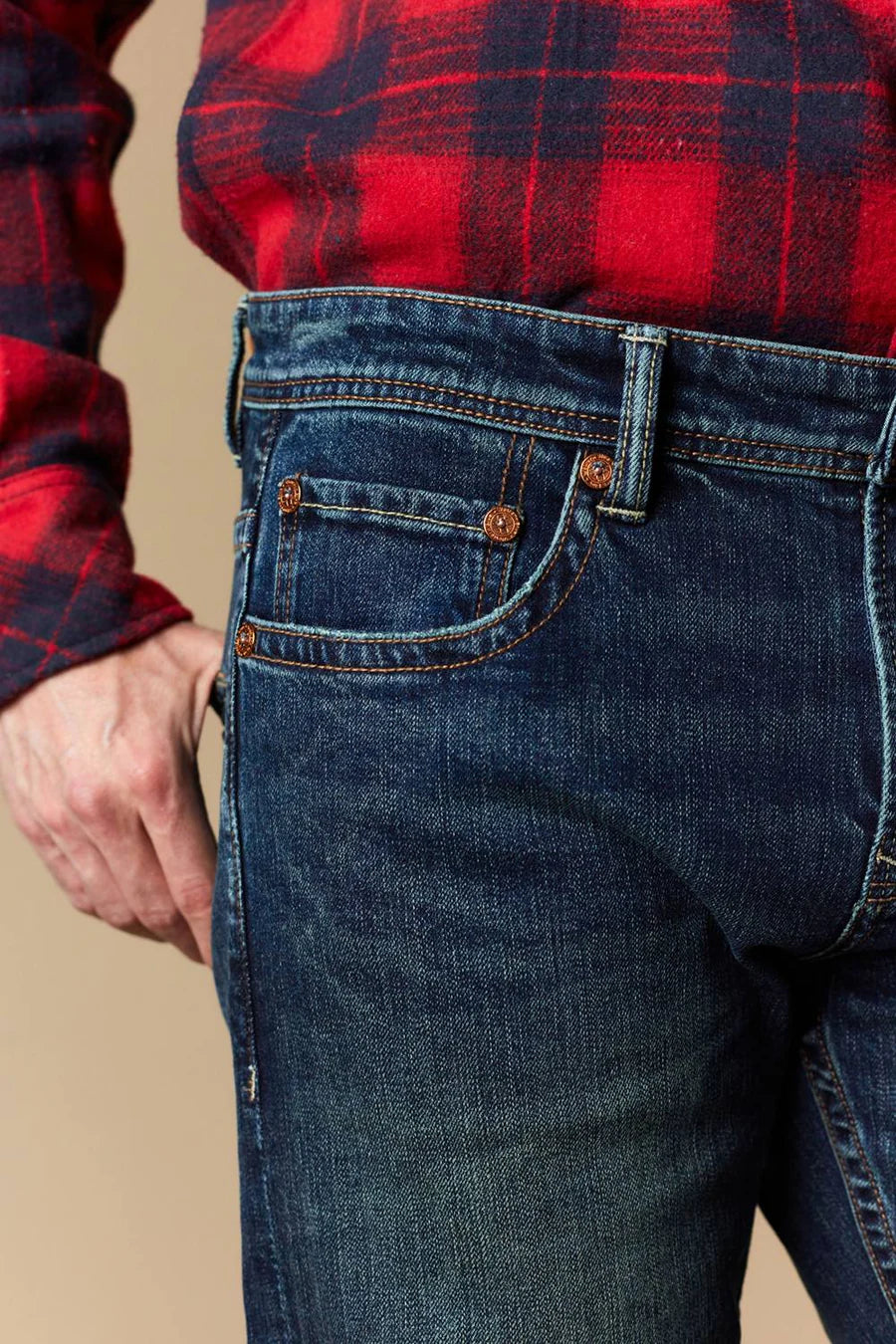 Western Blue - Jeans rectos de vaquero para hombre - WB-625