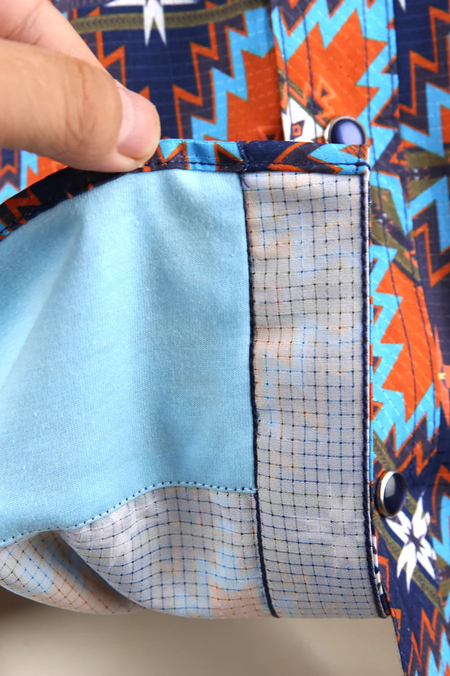 Western Blue - Camisa de manga corta para hombre Wild Venture Prints - WL-014