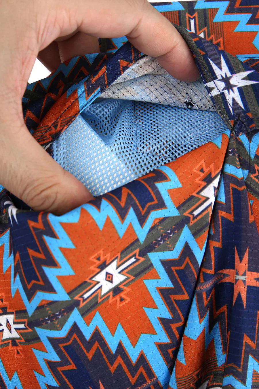Western Blue - Camisa de manga corta para hombre Wild Venture Prints - WL-014