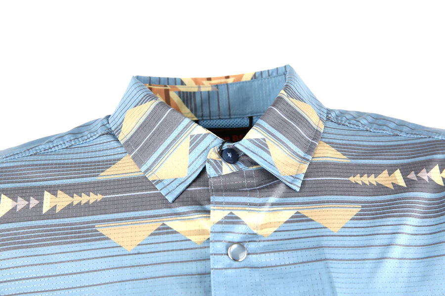 Camisa de manga corta para hombre Western Blue - Wild Venture Prints - WL-015