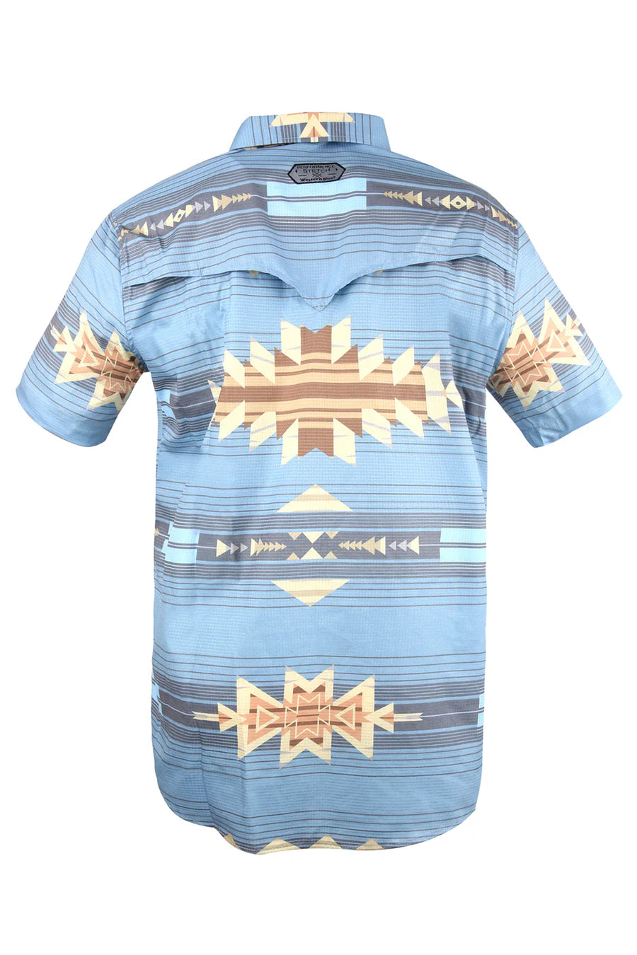 Camisa de manga corta para hombre Western Blue - Wild Venture Prints - WL-015