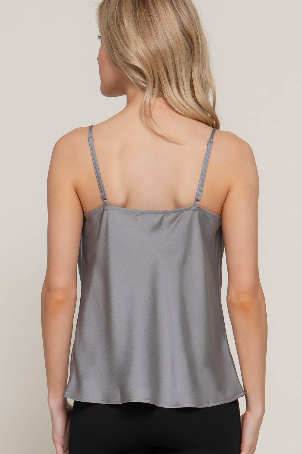 Active USA - Women's Cowl Neck Satin Cami Top - T13553