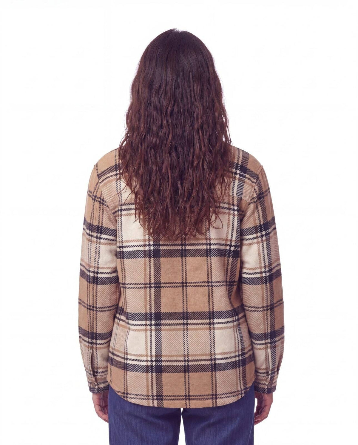 Ladies' Plush Shacket with Sherpa Lining - LS5-H35
