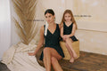 Girls Swim dress 1pc w/boy short under the skirt - Blk/Wht Dot - K4723