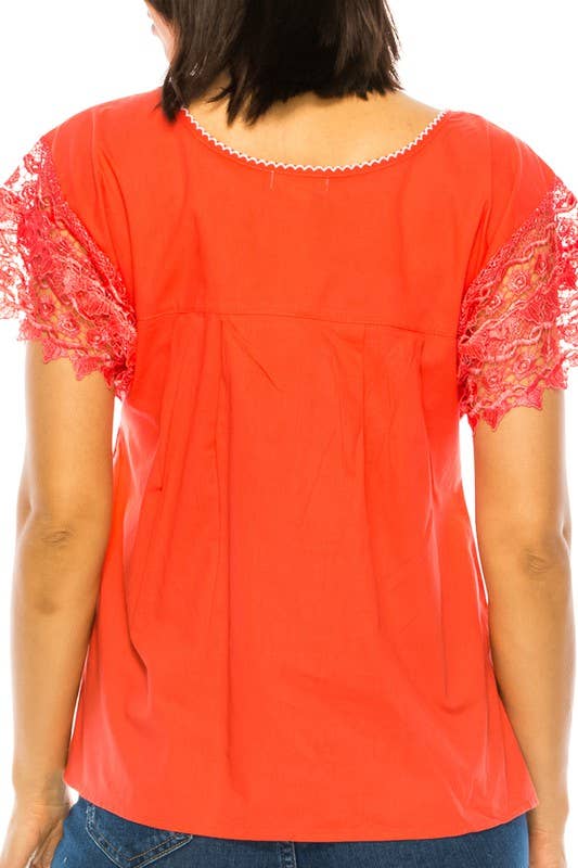 Adult Women's Puebla Traditional Embroidered Blouse - MT802