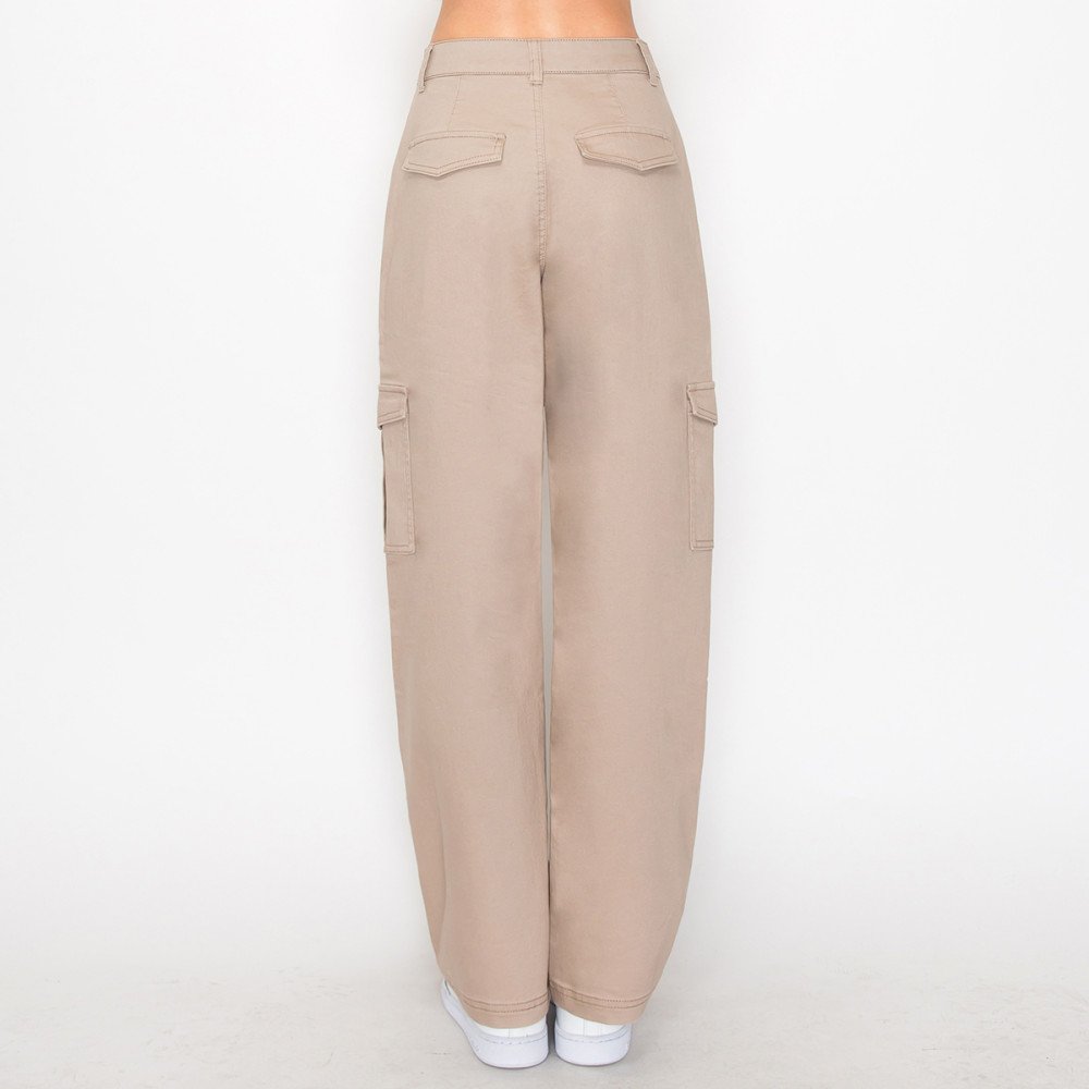 Wax Jean - Women's Twill Wide Leg Cargo Pants - 90339