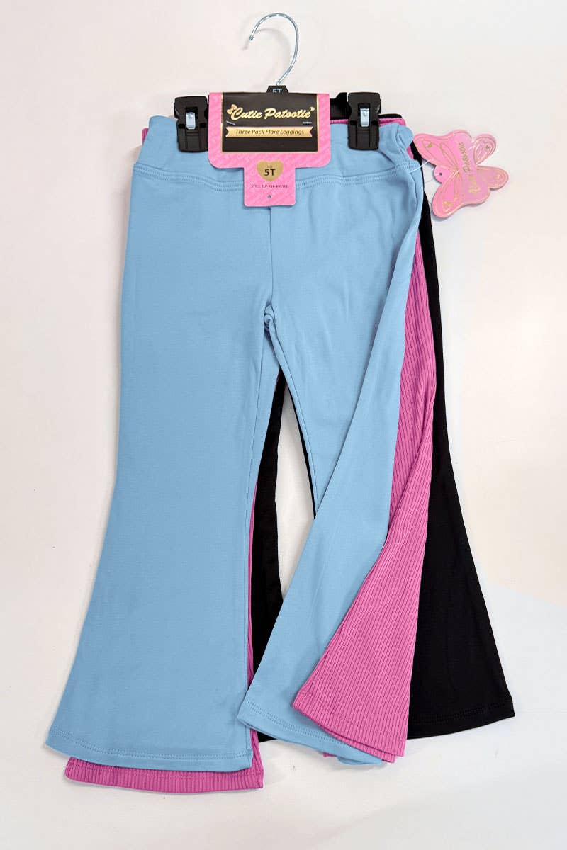 Girl's 3pc Pack Cozy Flare Legging Set - GLP-Y26-89515B