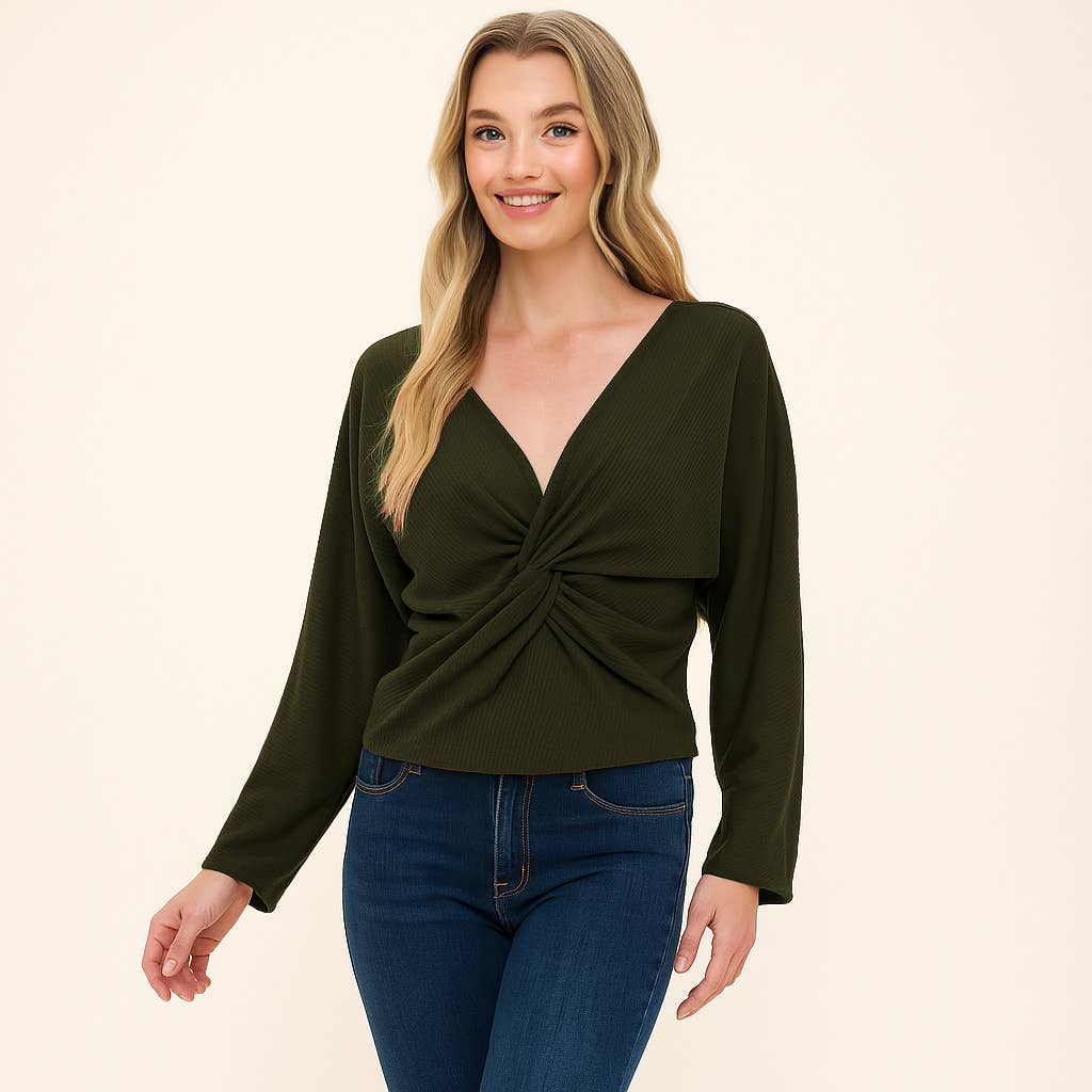 Colección Winslow - Top de punto acanalado con detalle retorcido para mujer - MA13234T36