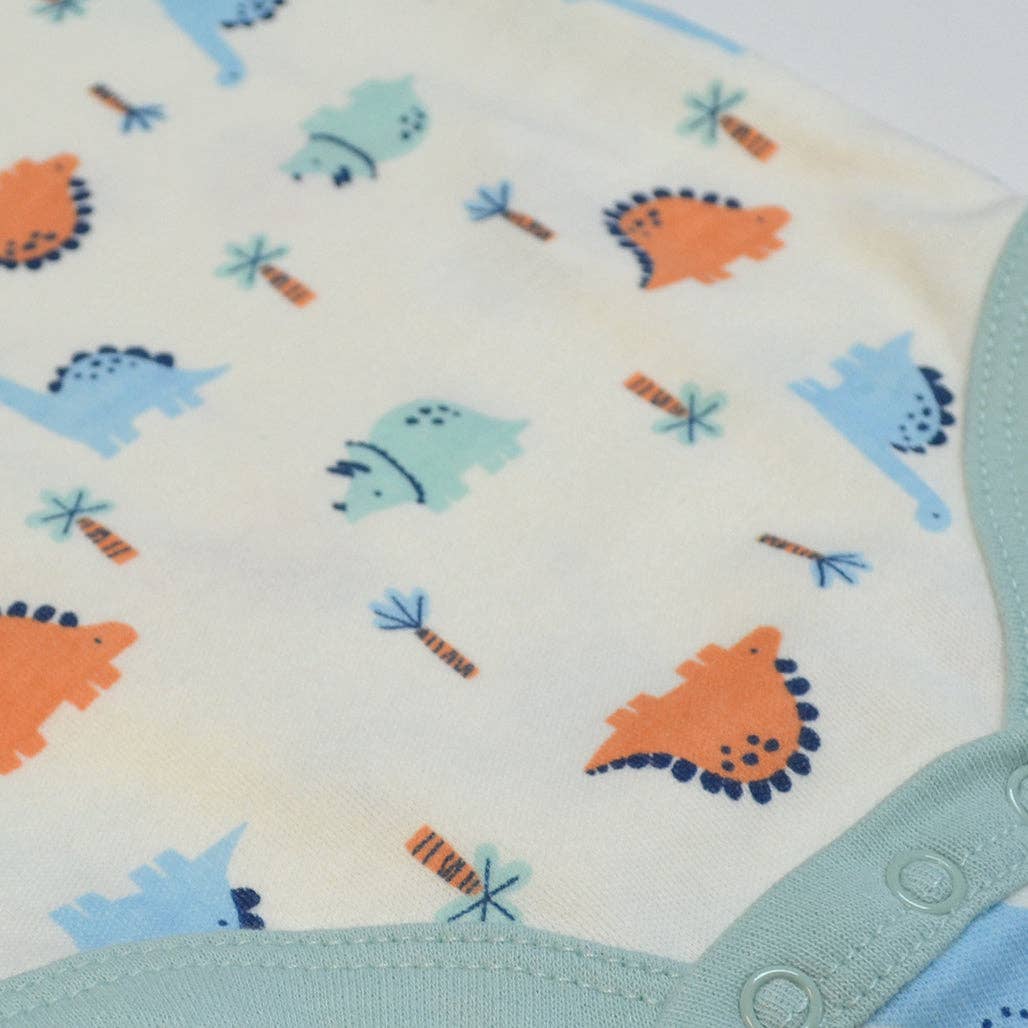 Pack of 3 Baby Dinosaur Puffy Print Pattern Bodysuits - V173G103