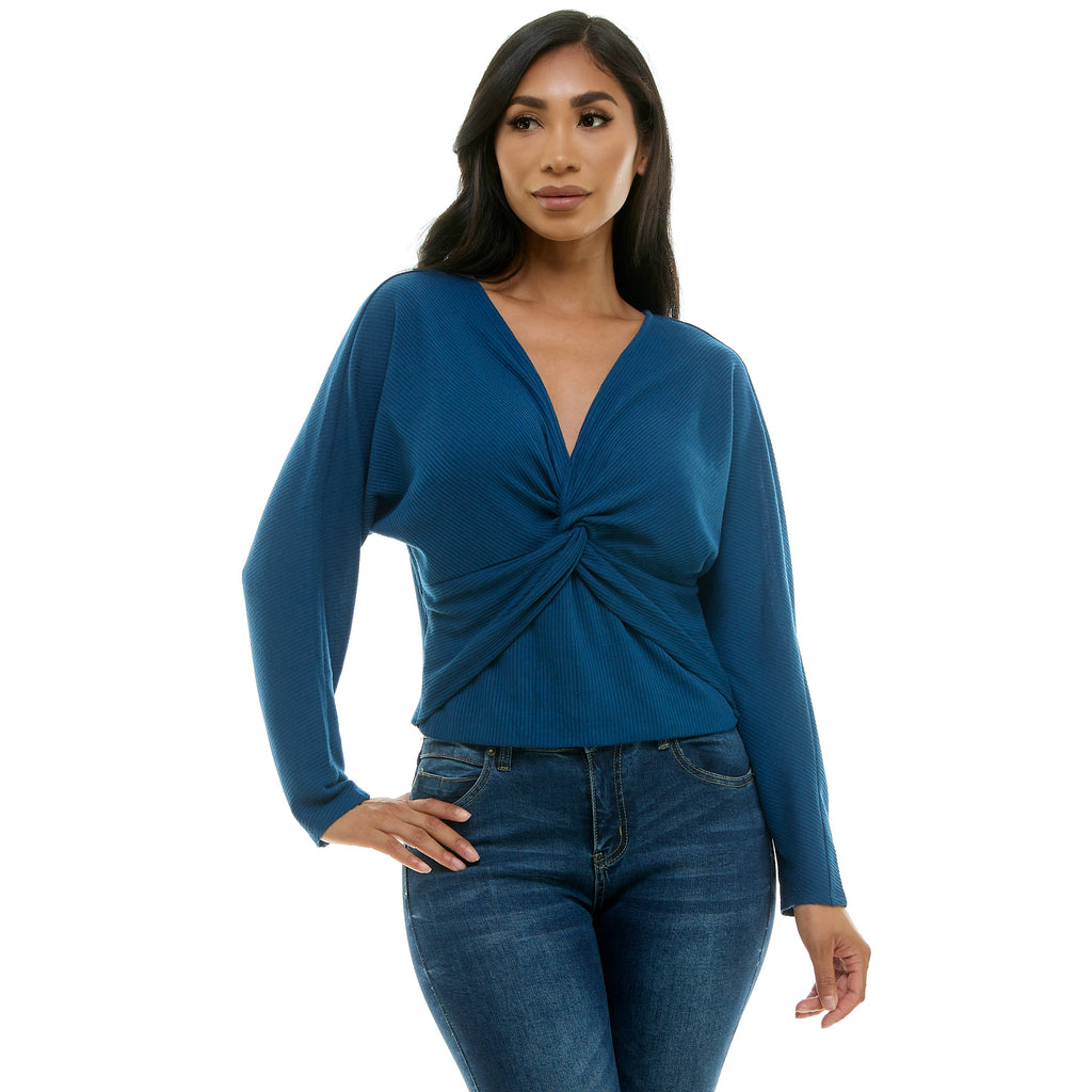 Colección Winslow - Top de punto acanalado con detalle retorcido para mujer - MA13234T36
