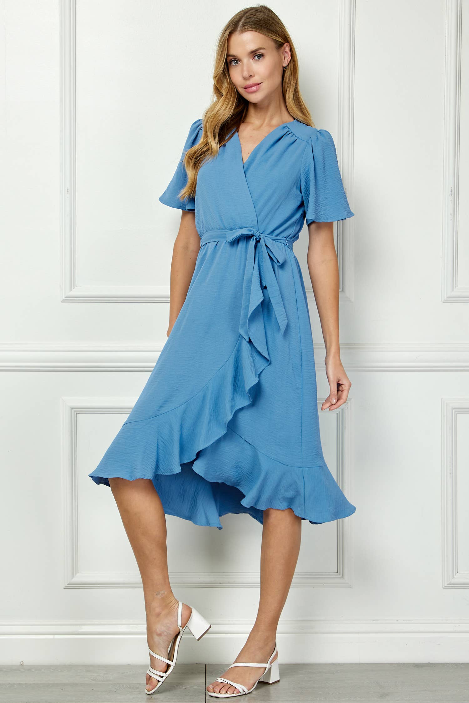 Colección Winslow - Vestido cruzado falso de elegancia clásica para mujer - Y95651P33