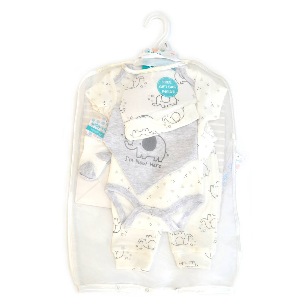 8 Pcs Hanging Baby Gift Set Bodysuit Leggings Bib Mitten Cap