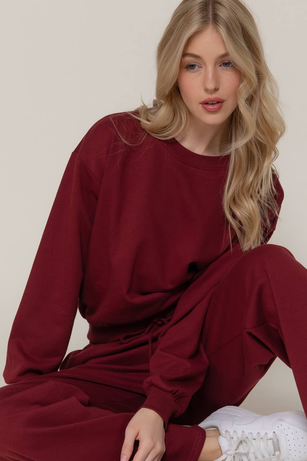 Active USA - Women's Long Sleeve Round Neck Crop SweatShirt - T13736