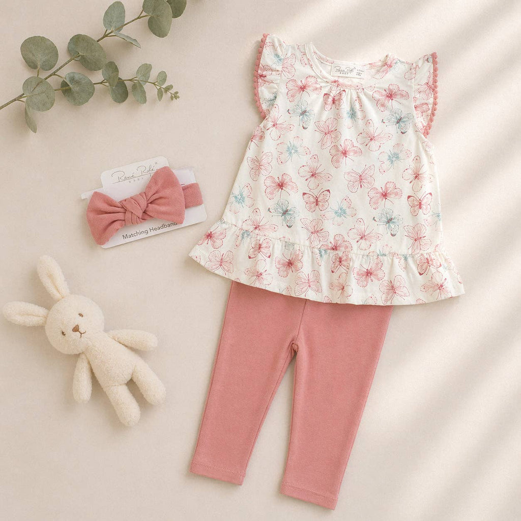 Conjunto de top, capri leggings y diadema para bebé niña Rene Rofe - R001G503