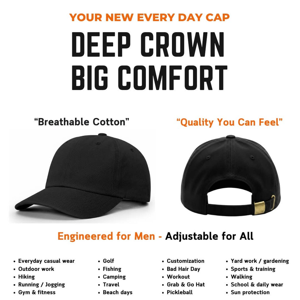 Premium Cotton Baseball Cap Dad Hat Men Women Deep Crown