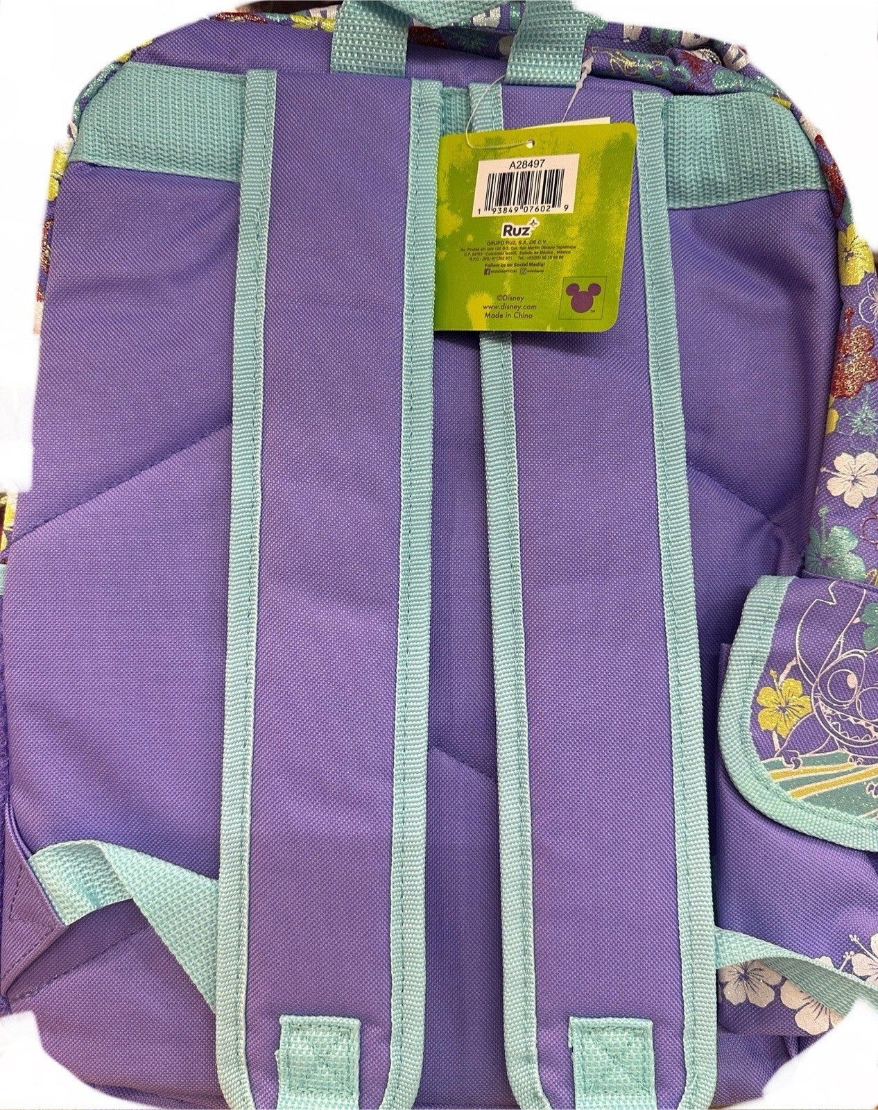 Disney - Lilo & Stitch Flowers Purple Sequin 17" Large Backpack - A28497