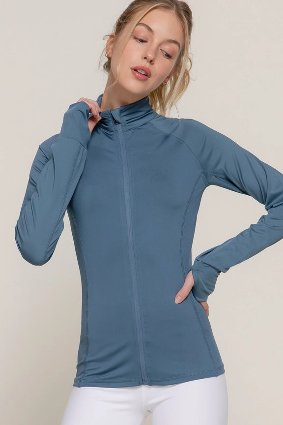 Active USA - Women's Solid Workout Track Jacket - J1225