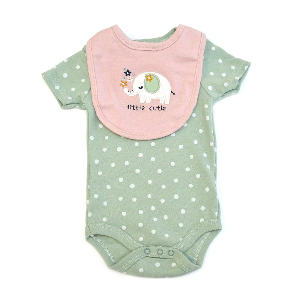 Conjunto de 3 piezas Baby Views: pelele, pantalón y babero de elefante - V145F204