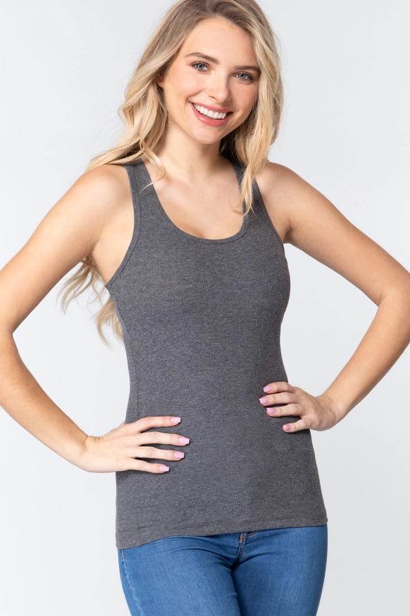 Active USA - Women's Racerback Rib Tank Top - T10828