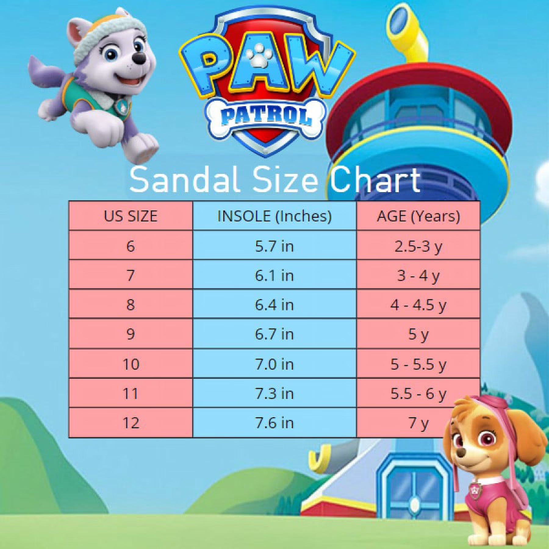 Nickelodeon Paw Patrol Double Hook & Loop Girls Toe Sport Toddler Sandals - CH98977