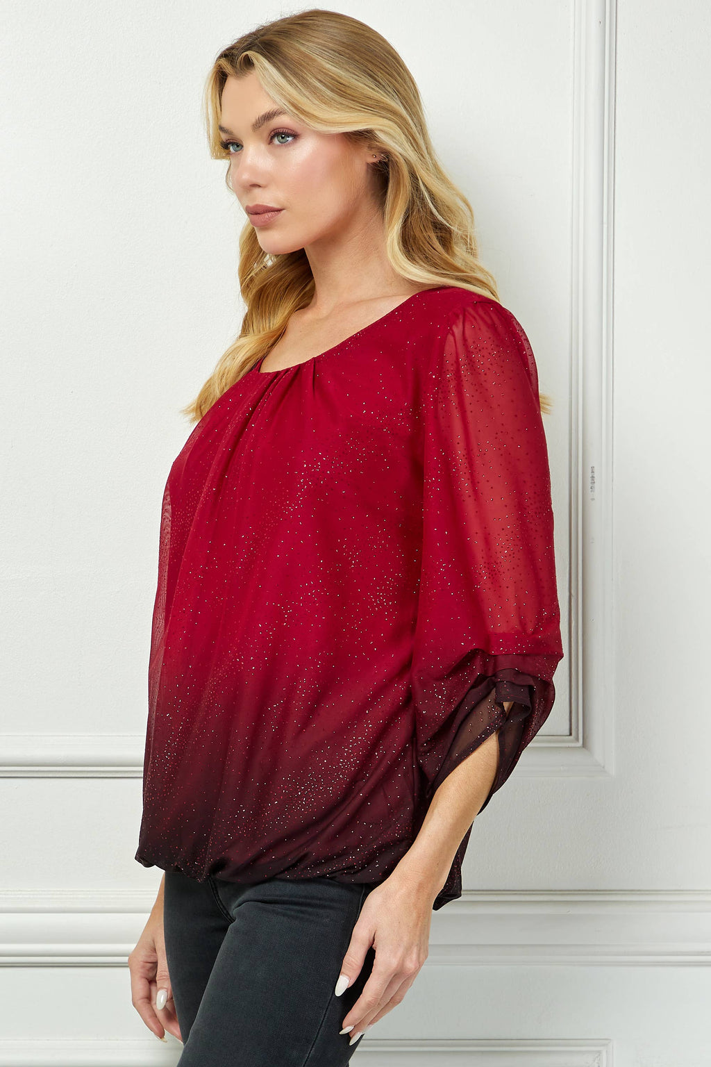 Winslow Collection - Women’s Radiance Ombre Sparkle Blouse - G51014S977
