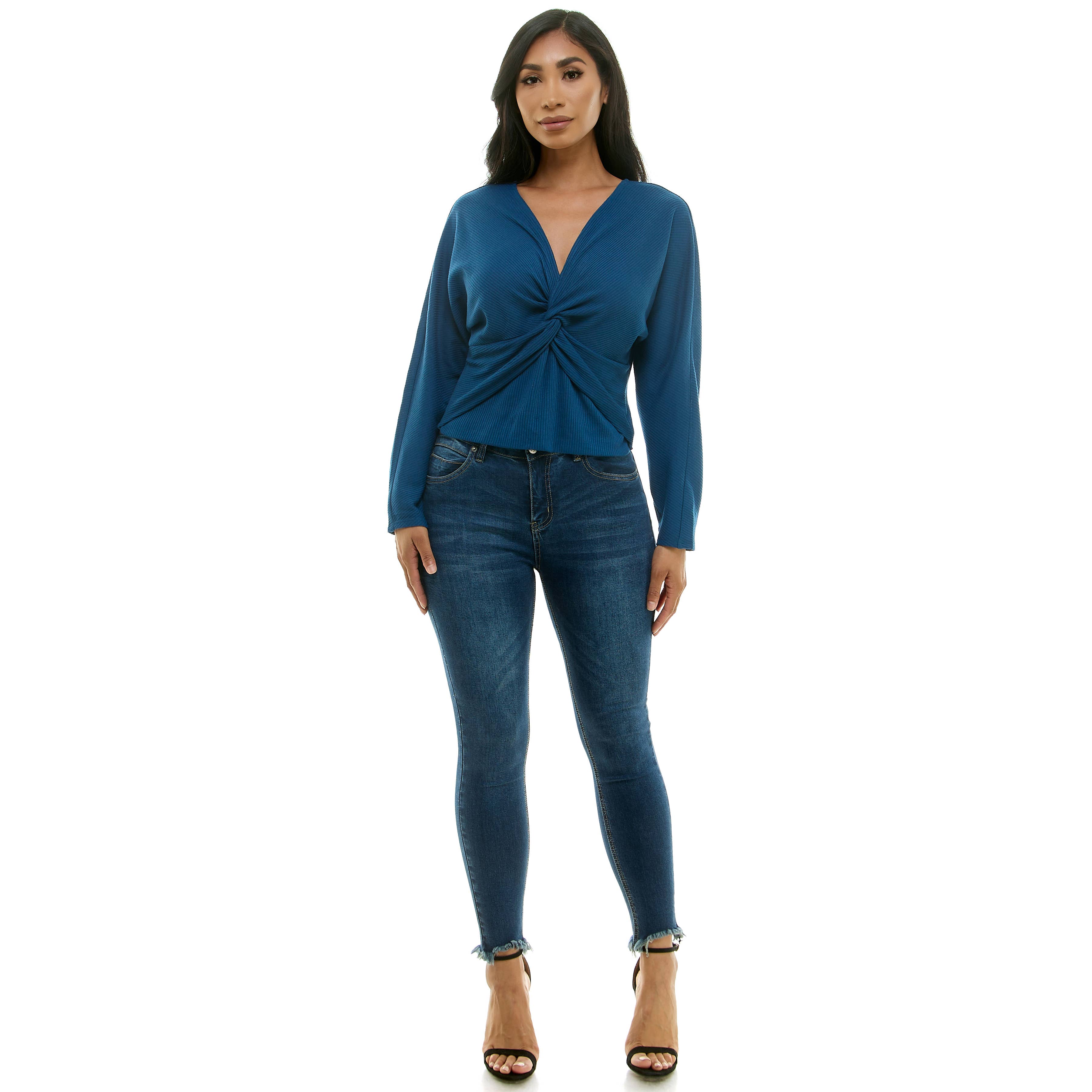 Colección Winslow - Top de punto acanalado con detalle retorcido para mujer - MA13234T36