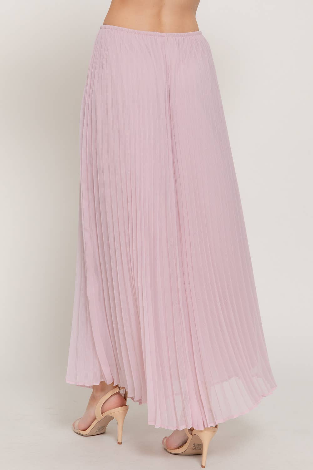 Active USA - Falda larga de gasa con detalle plisado para mujer - S15058