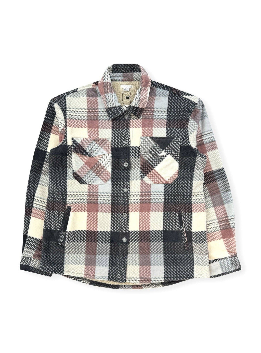 Ladies' Plush Shacket with Sherpa Lining - LS5-H35