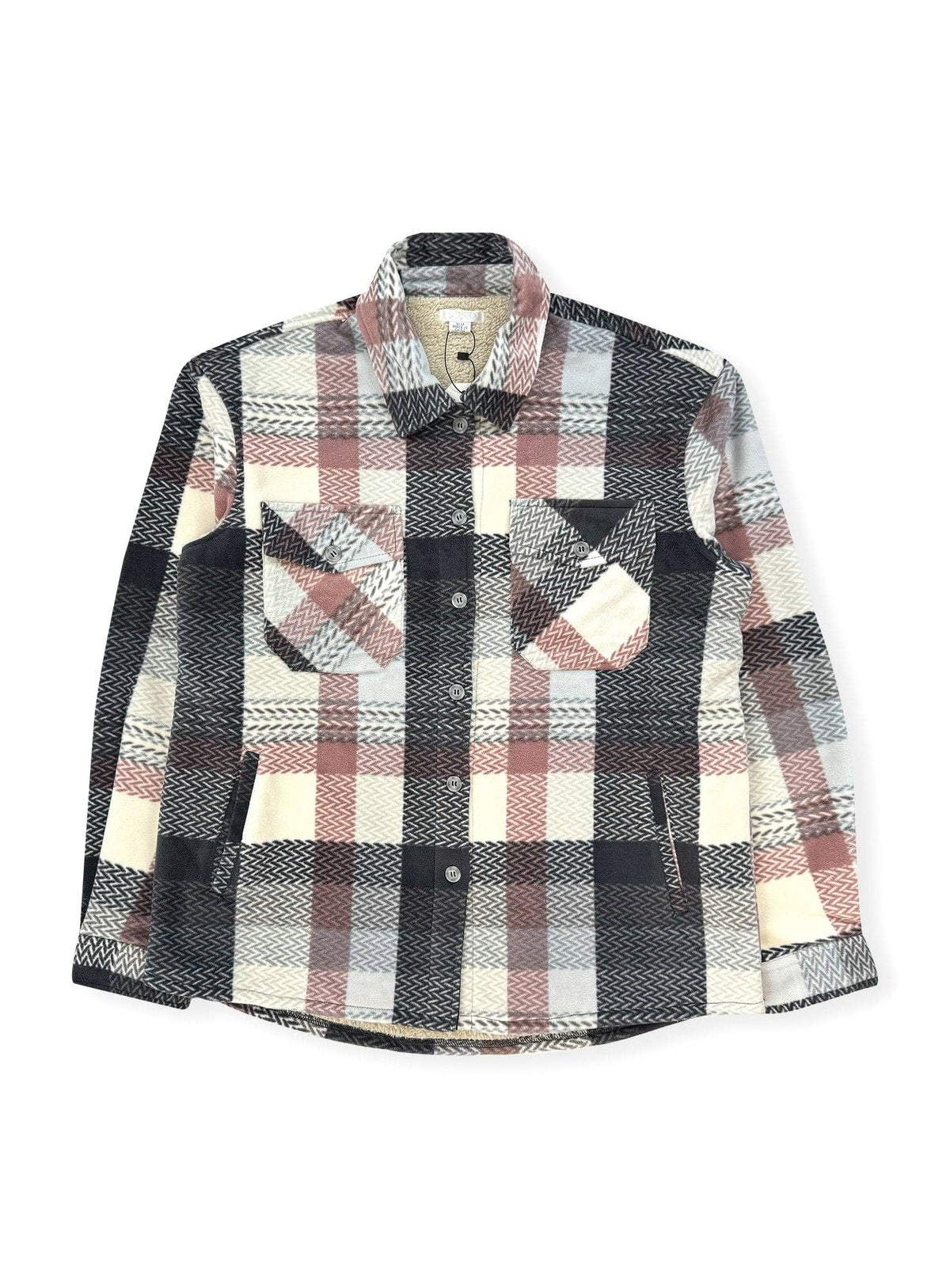Ladies' Plush Shacket with Sherpa Lining - LS5-H35