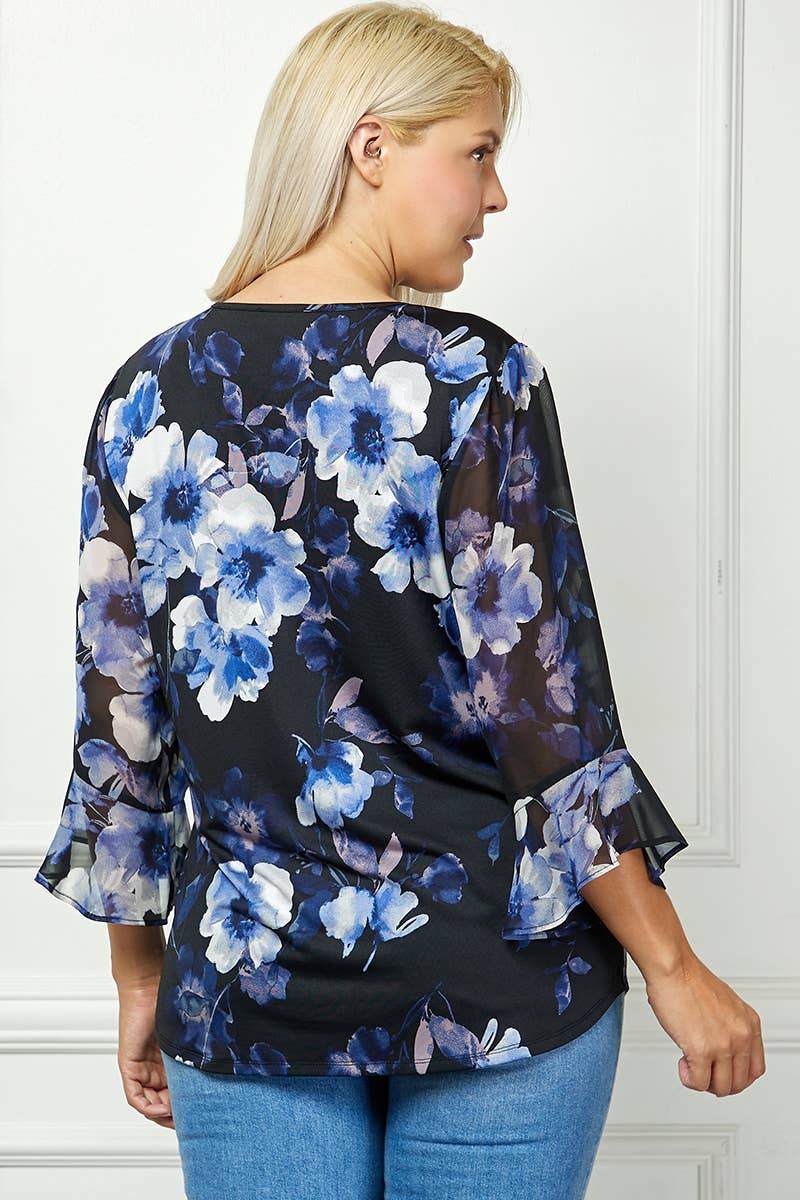 Winslow Collection - Blusa plisada Bloom Grace para mujer [Tallas grandes] - G537701M55X