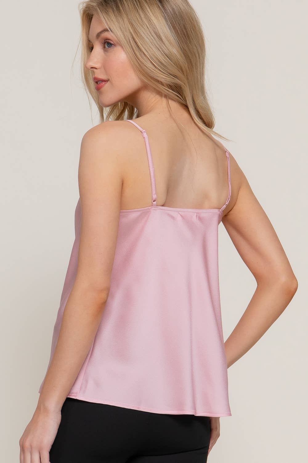 Active USA - Women's Cowl Neck Satin Cami Top - T13553