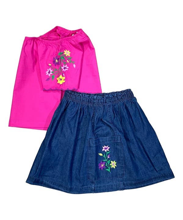 Unik - Conjunto de Falda Bordada para Niñas - SK2294