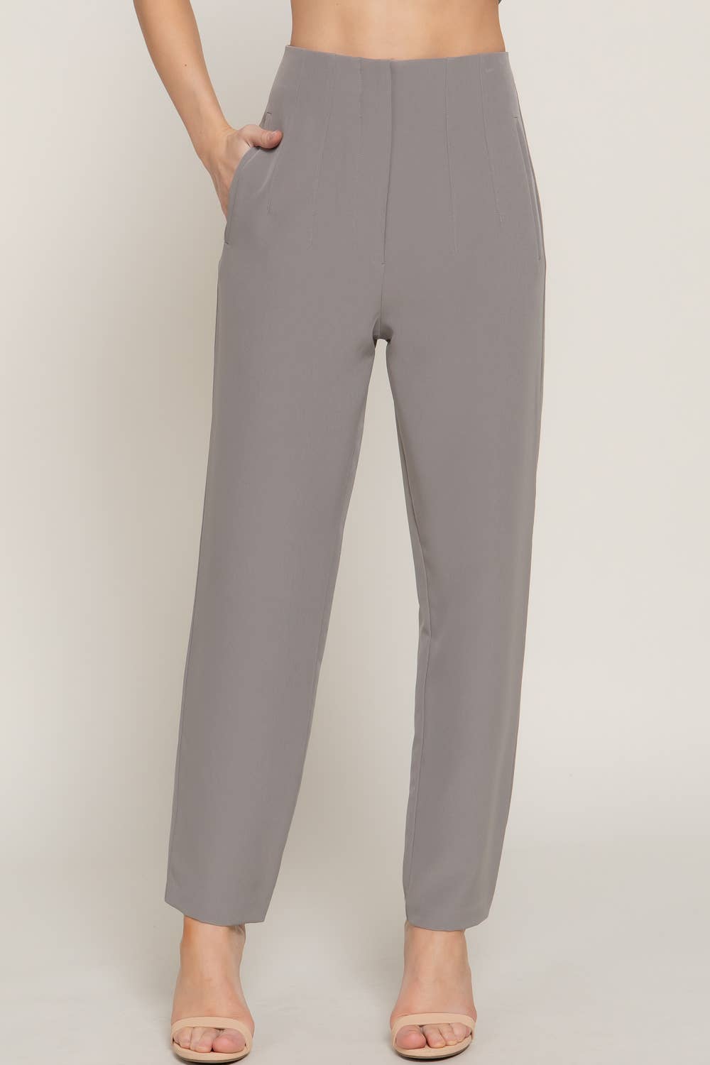 Active USA - High Waist Pintuck Detail Long Pants - P13839