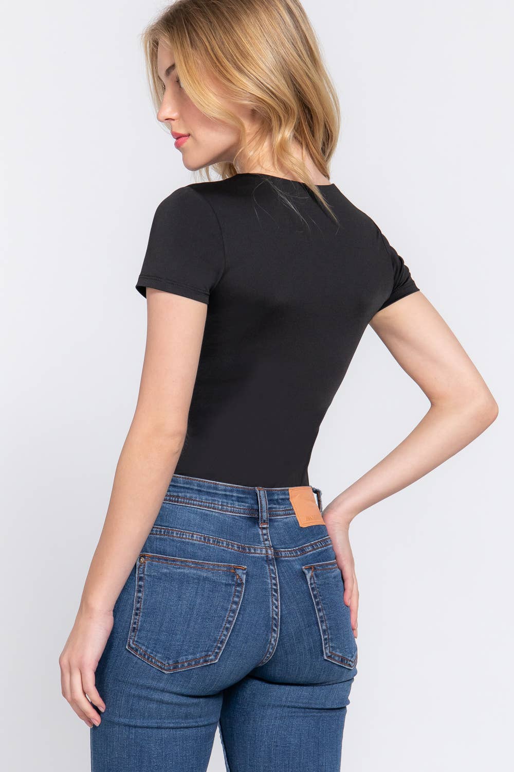 Active USA - Women's Short Sleeve Crew Neck ITY Bodysuit - P13920
