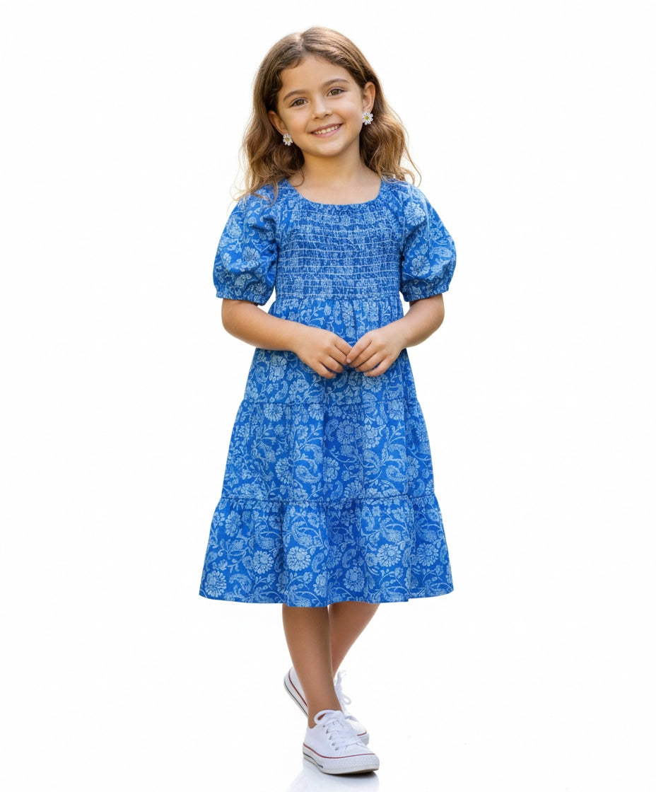 Unik - Girls Chiffon Multi Tier Short Sleeve Dress - DR2234