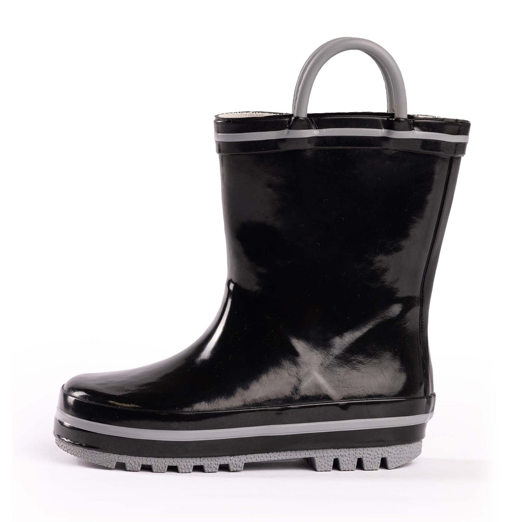 Norty Toddler Rain Boots - Black/Silver Color - 39816