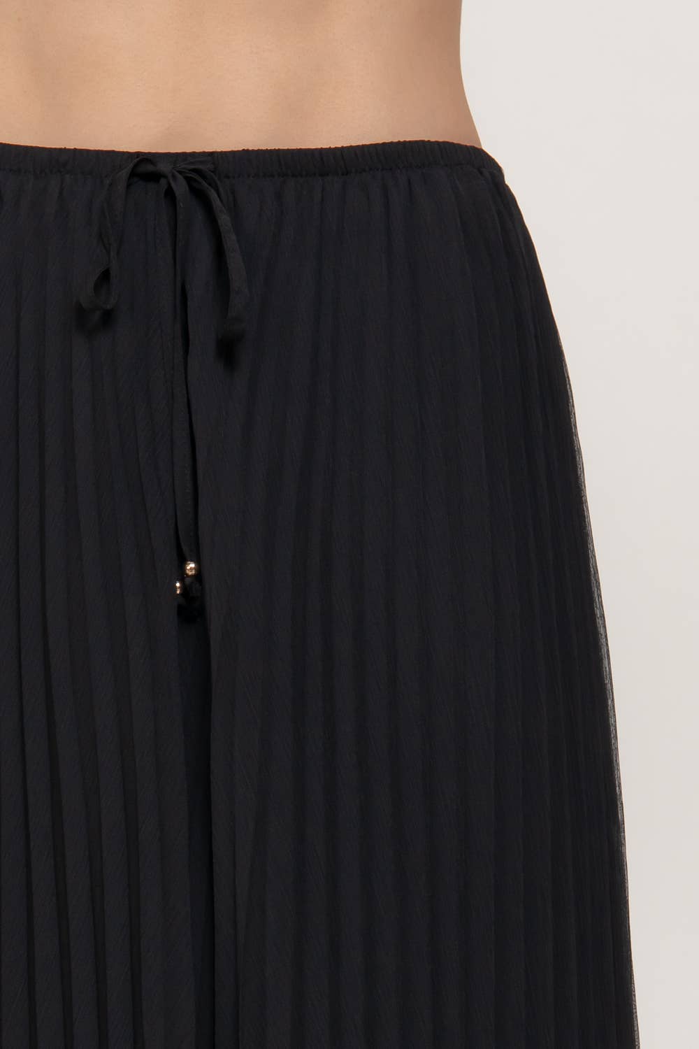 Active USA - Falda larga de gasa con detalle plisado para mujer - S15058