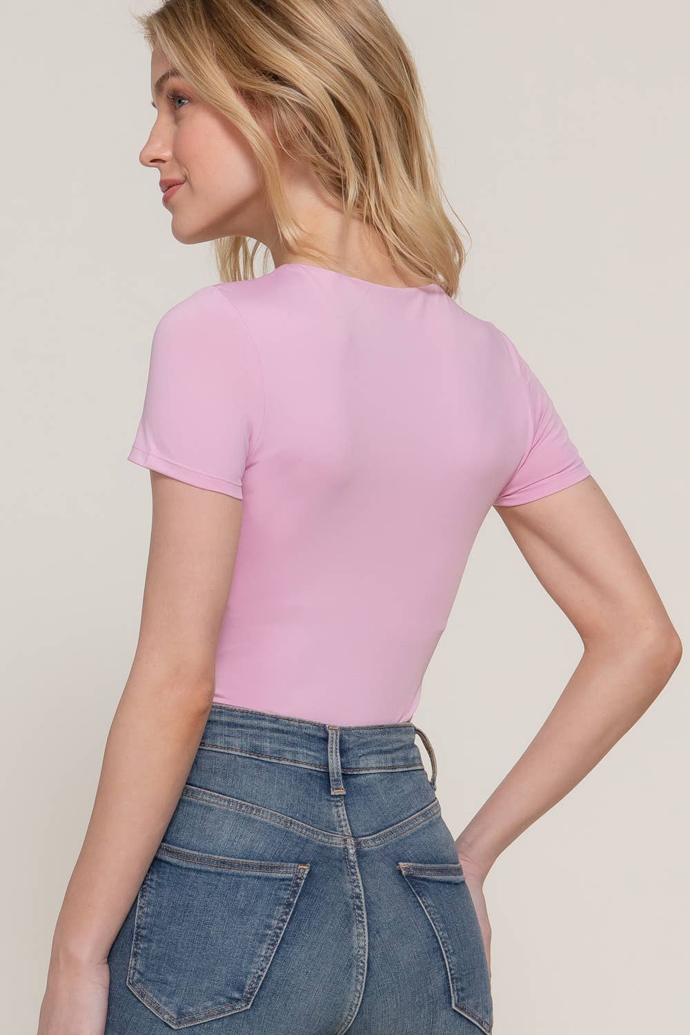 Active USA - Women's Short Sleeve Crew Neck ITY Bodysuit - P13920