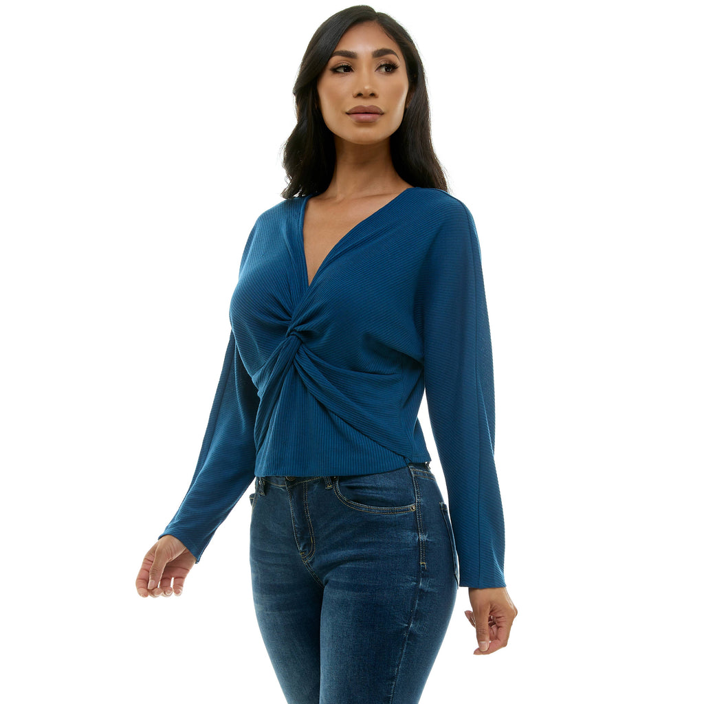Colección Winslow - Top de punto acanalado con detalle retorcido para mujer - MA13234T36