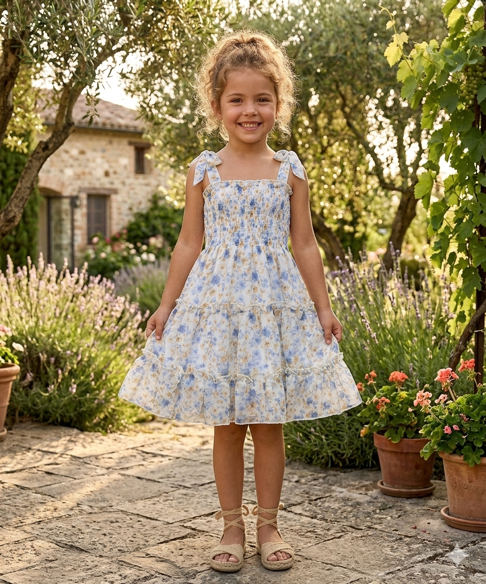 Unik - Girls Chiffon Flower Dress - DR1956