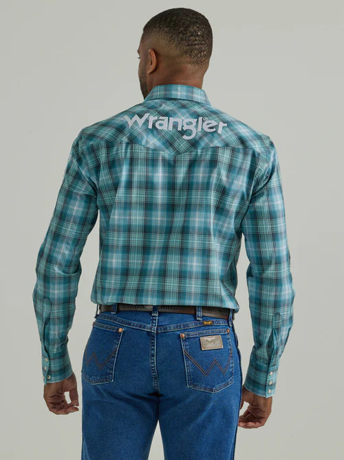 Men's Western Logo Long Sleeve Snap Shirt - 112330339